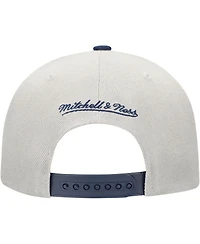Mitchell & Ness Men's Gray/Navy Atlanta Braves Knock Out Panel Snapback Hat