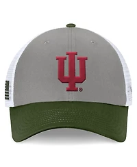 Top of the World Men's Gray Indiana Hoosiers Oht Military Appreciation Badge Trucker Adjustable Hat