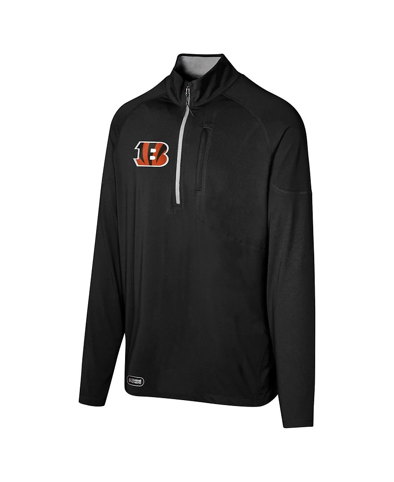 Outerstuff Men's Black Cincinnati Bengals Grind Iron Quarter-Zip Top