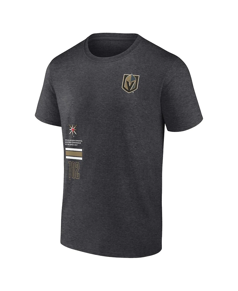 Fanatics Men's Heather Charcoal Vegas Golden Knights Represent T-Shirt