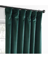 Half Price Drapes Deep Green Simply Velvet Room Darkening Curtain Pair (2 Panels)