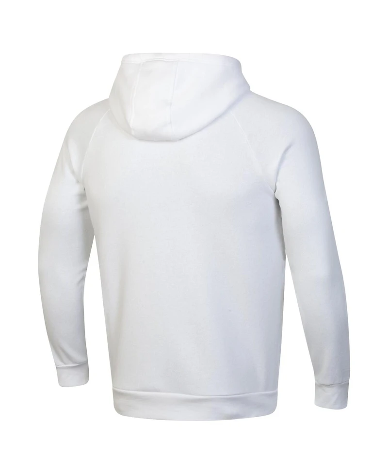 Under Armour Men's White Notre Dame Fighting Irish Throwback Interlocking Nd Gold Rush Rival Raglan Pullover Hoodie
