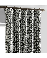 Half Price Drapes Metro Black Geometric Faux Silk Jacquard Room Darkening Curtain