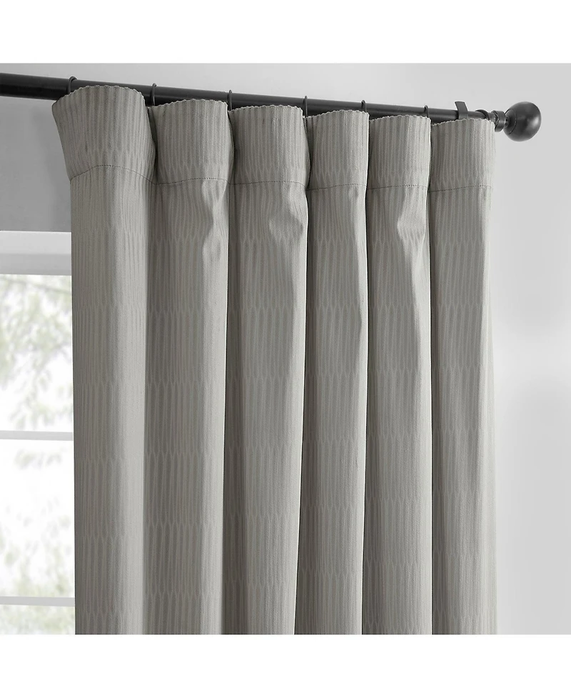 Half Price Drapes Pewter Abstract Lounge Embossed Velvet Room Darkening Curtain