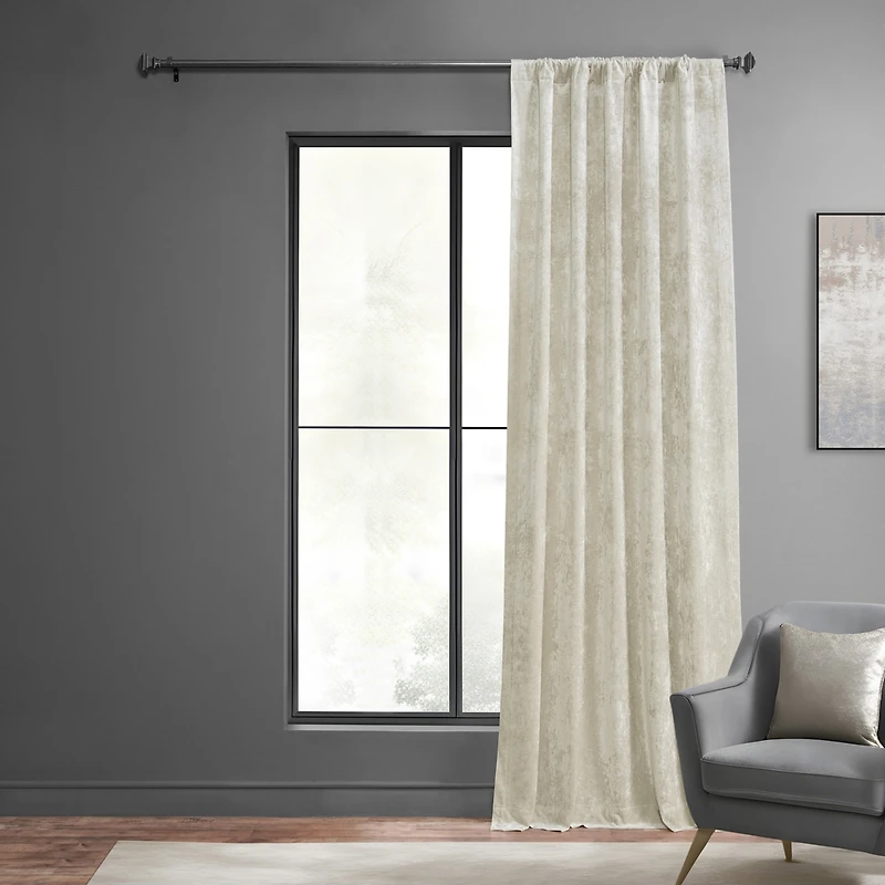 Half Price Drapes Champagne Lush Crush Velvet Room Darkening Curtain