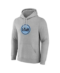 Fanatics Men's Steel Heather Utah Hockey Club Draft Logo Pullover Hoodie