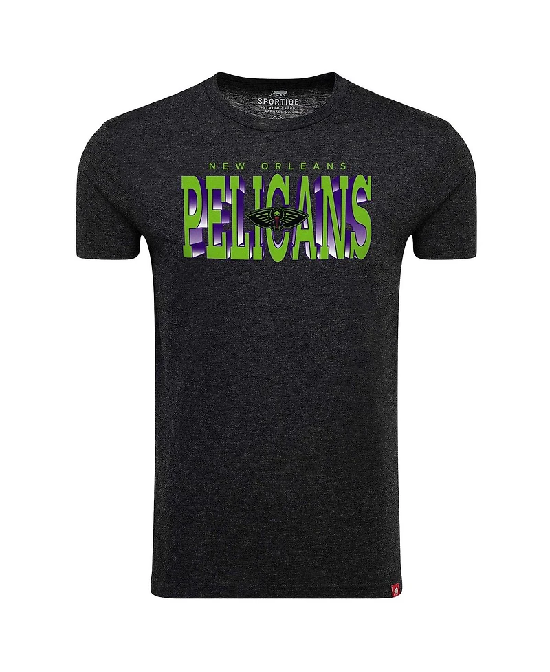 Sportiqe Men's Heather Black New Orleans Pelicans City Edition Comfy Tri-Blend T-Shirt