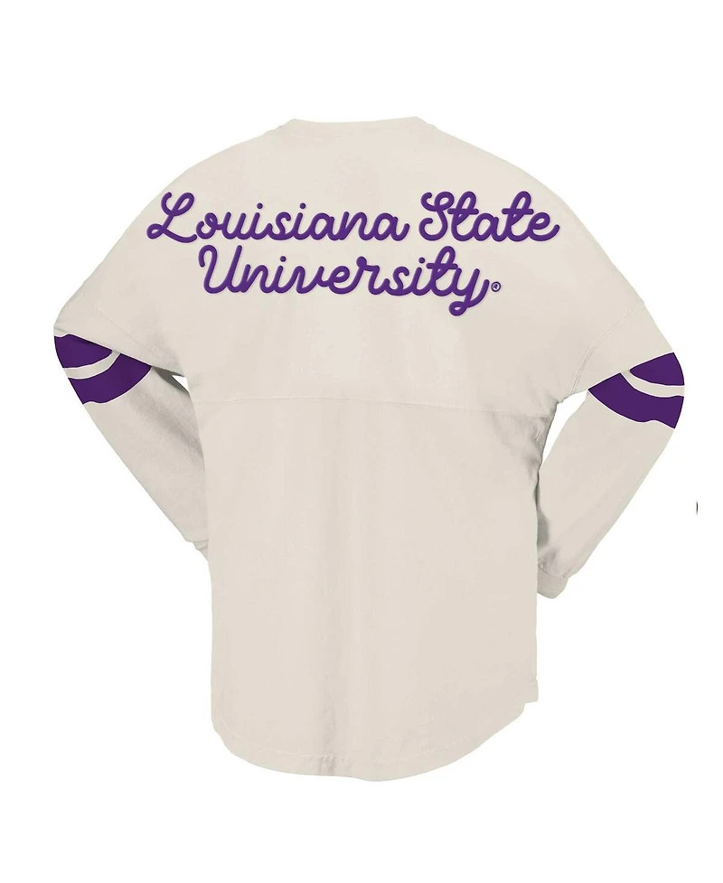 Spirit Jersey Women's Cream Lsu Tigers Oversized T-Shirt