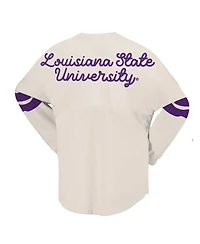 Spirit Jersey Women's Cream Lsu Tigers Oversized T-Shirt