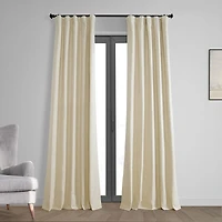 Half Price Drapes Natural Light Beige Thermal Cross Linen Weave Blackout Curtain