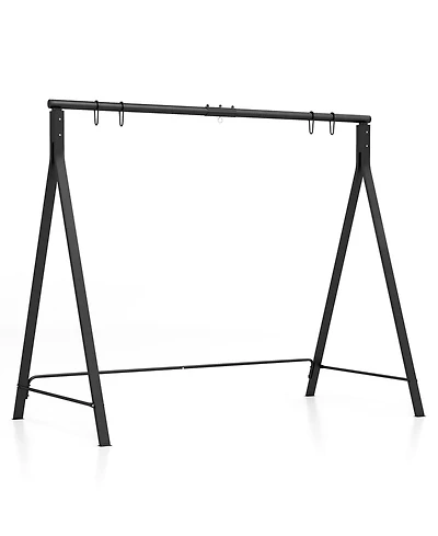 Skonyon Patio Metal Swing Stand with A-Shaped Structure-Black