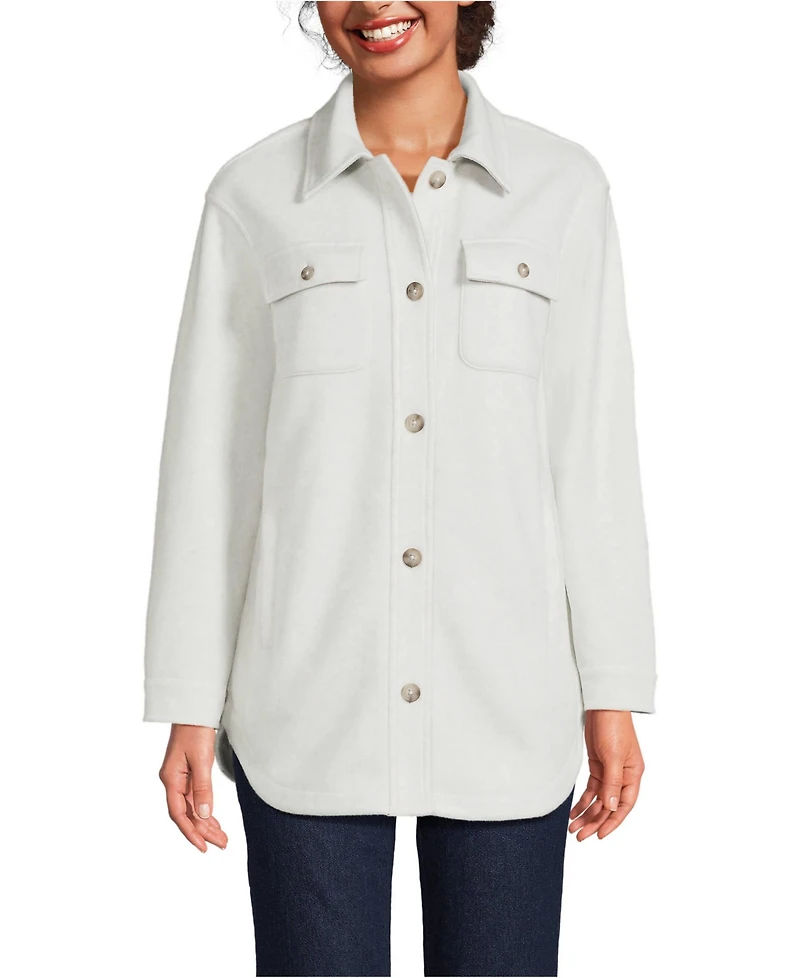 Lands' End Women's Luxe Fleece Shirt Jacket