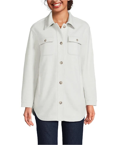 Lands' End Women's Luxe Fleece Shirt Jacket