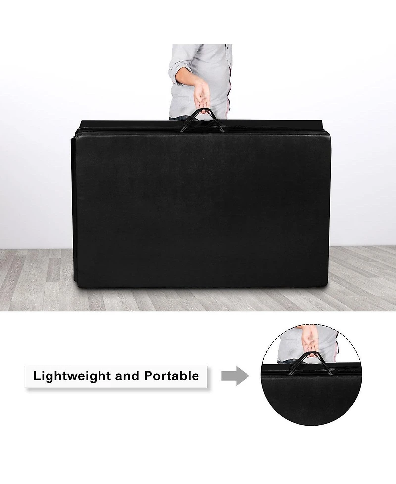 Skonyon 4 Feet x 10 Feet Thick Folding Panel Gymnastics Mat-Black