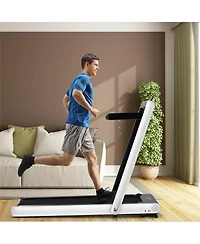 4.75HP 2 In 1 Folding Treadmill with Remote App Control-White