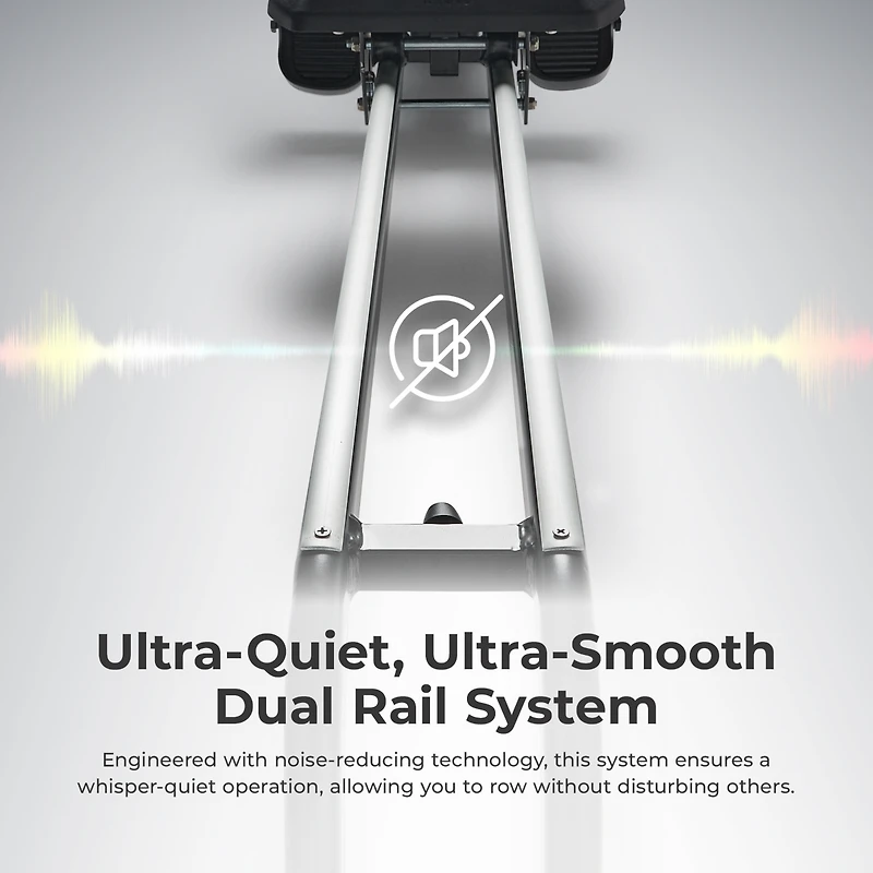 Sunny Health & Fitness Smart Silent Magnetic Rowing Machine with Dual Slide Rail