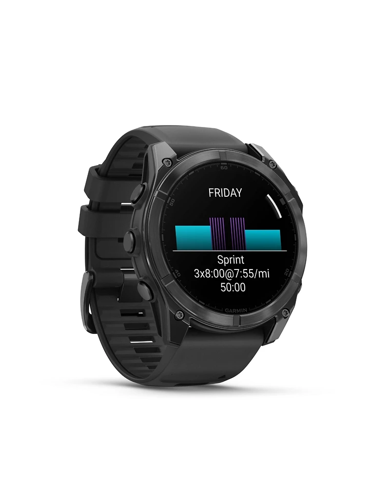 Garmin fenix 8 51mm, Amoled, Outdoor & Fitness Gps Smartwatch, Glass, Slate Gray Steel/Black, Black Band, Ww