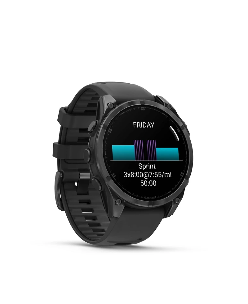 Garmin fenix 8 47mm, Amoled, Outdoor & Fitness Gps Smartwatch, Glass, Slate Gray Steel/Black, Black Band, Ww