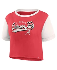 Fanatics Women's Crimson Alabama Tide Color-Block Script Tail T-Shirt