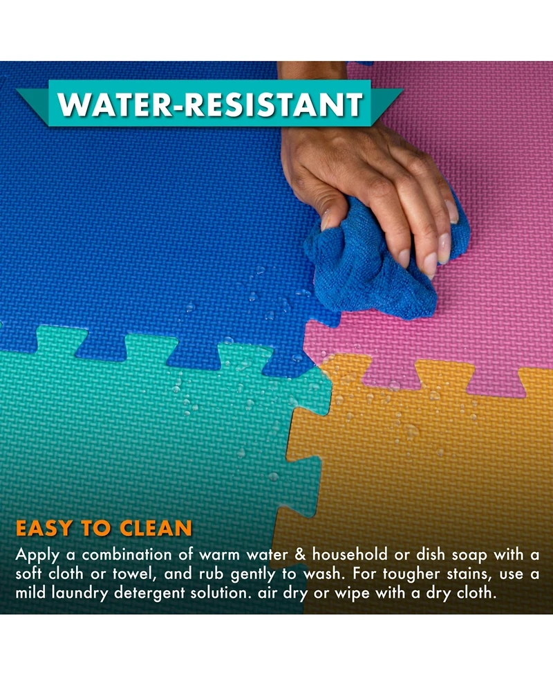 ProsourceFit ProSource Kids Floor Play Mat 3/8-in, 36 Sq Ft - Tiles