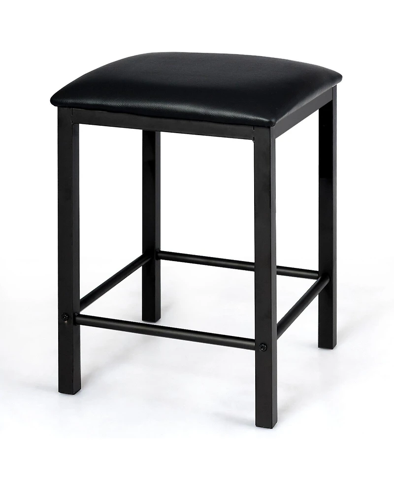 Sugift 3 Pieces Dining Table Set with Faux Marble Tabletop and 2 Chairs