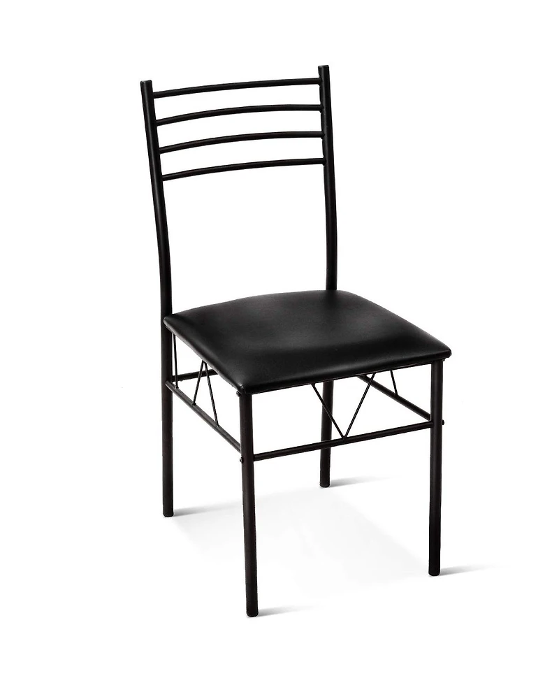 Sugift 5 Pieces Dining Set with Tempered Glass Top Table and 4 Upholstered Chairs