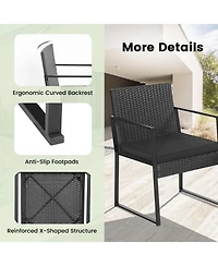 Sugift 3 Pieces Modern Heavy Duty Patio Furniture Set with Coffee Table