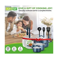 NutriChef Kitchenware Pots & Pans Set – High-qualified Basic Kitchen Cookware Set