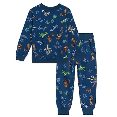 Disney Boys Lion King Toy Story Cars French Terry Sweatshirt and Jogger Pants Outfit Set to (2T - 10-12)