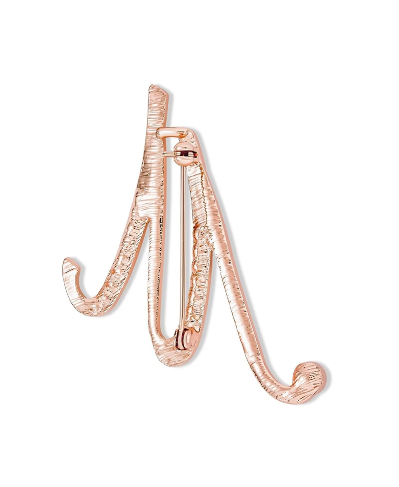 Bling Jewelry Large Statement Abc Pave Crystal Letters Alphabet Initial Scarf Lapel Pin Brooch Rose Gold Plated