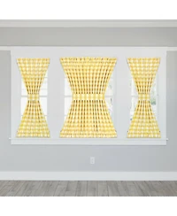 Kate Aurora Plaid Country Farmhouse French Door Curtain Panel With Matching Tieback - 25W x 40L, Yellow