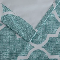 Kate Aurora 2 Piece 100% Full Blackout Trellis Grommet Top Window Curtain Panels