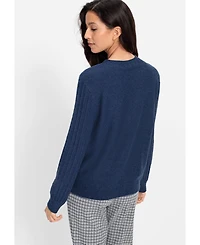 Olsen Women's Solid Boat Neck Rib Knit Sweater