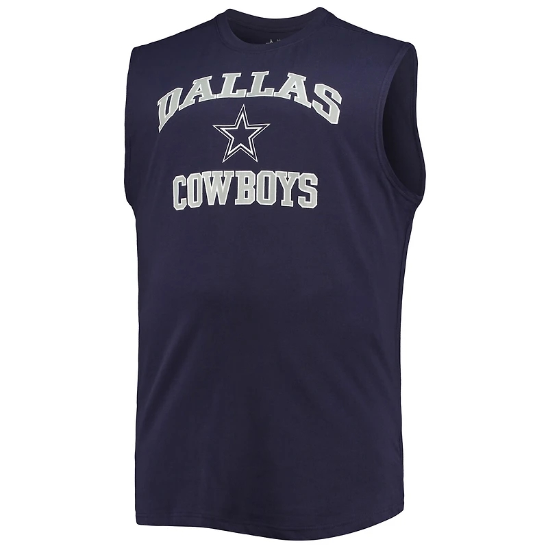 Profile Men's Navy Dallas Cowboys Big Tall Muscle Tank Top