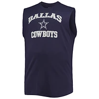 Profile Men's Navy Dallas Cowboys Big Tall Muscle Tank Top