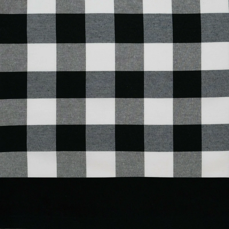 Kate Aurora Modern Country Farmhouse 3 Piece Plaid Checkered Cafe Kitchen Curtain Tier & Valance Set