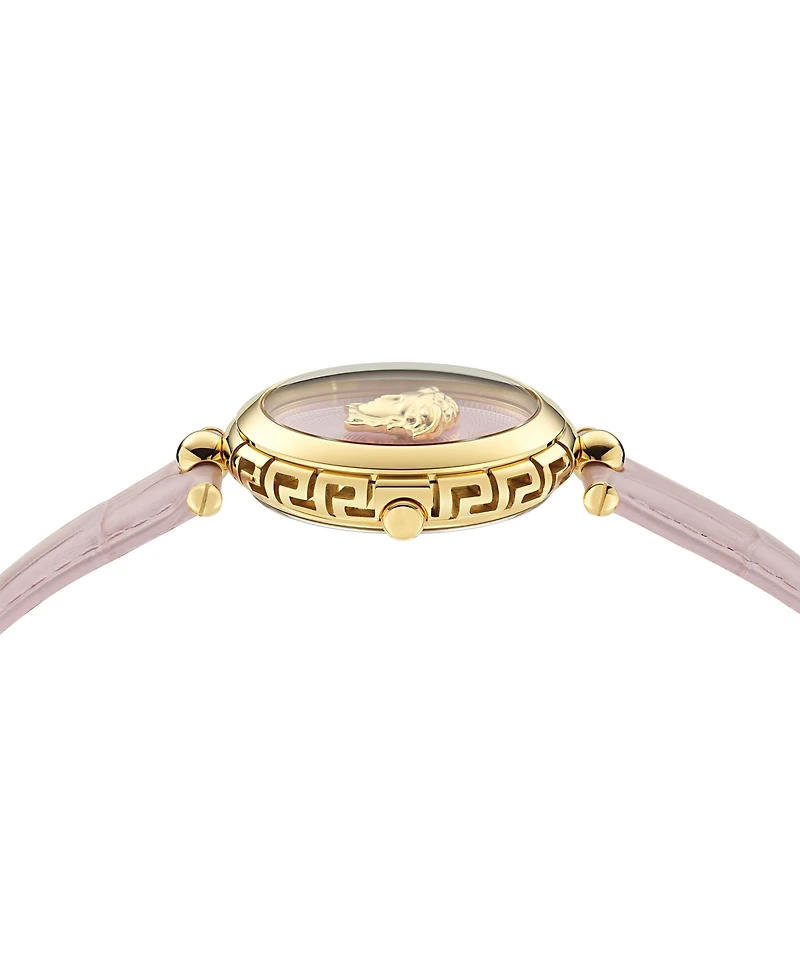 Versace Women's Swiss Medusa Heritage Pink Leather Strap Watch 38mm