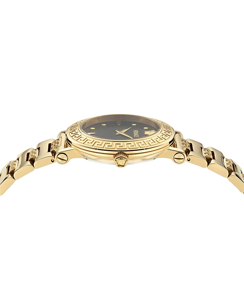 Versace Women's Swiss Greca Sphere Gold Ion Plated Bracelet Watch 35mm
