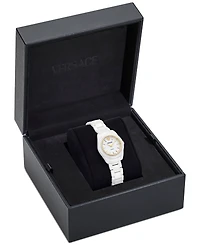 Versace Women's Swiss Dv One Mini White Ceramic Bracelet Watch 28mm