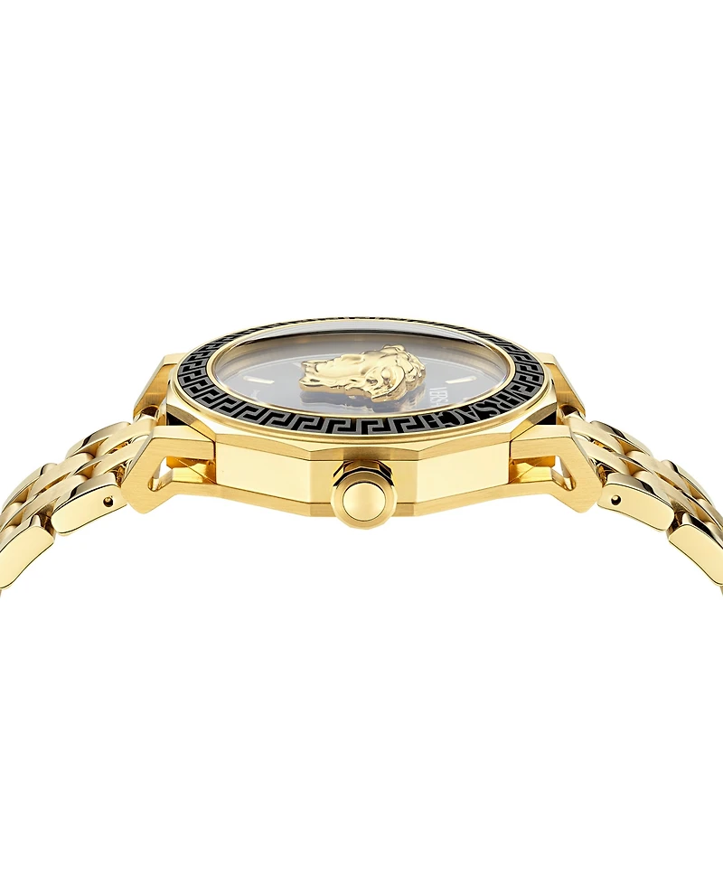 Versace Men's Swiss Gold Ion Plated Stainless Steel Bracelet Watch 43mm