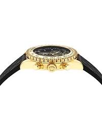 Versace Men's Swiss Chronograph Black Polyurethane Strap Watch 44mm