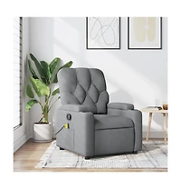 vidaXL Massage Recliner Chair Light Gray Fabric