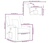 Massage Recliner Chair Dark Gray Fabric