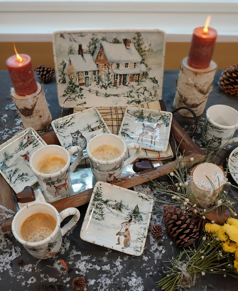 Certified International Winter's Frost Mugs, Set of 4