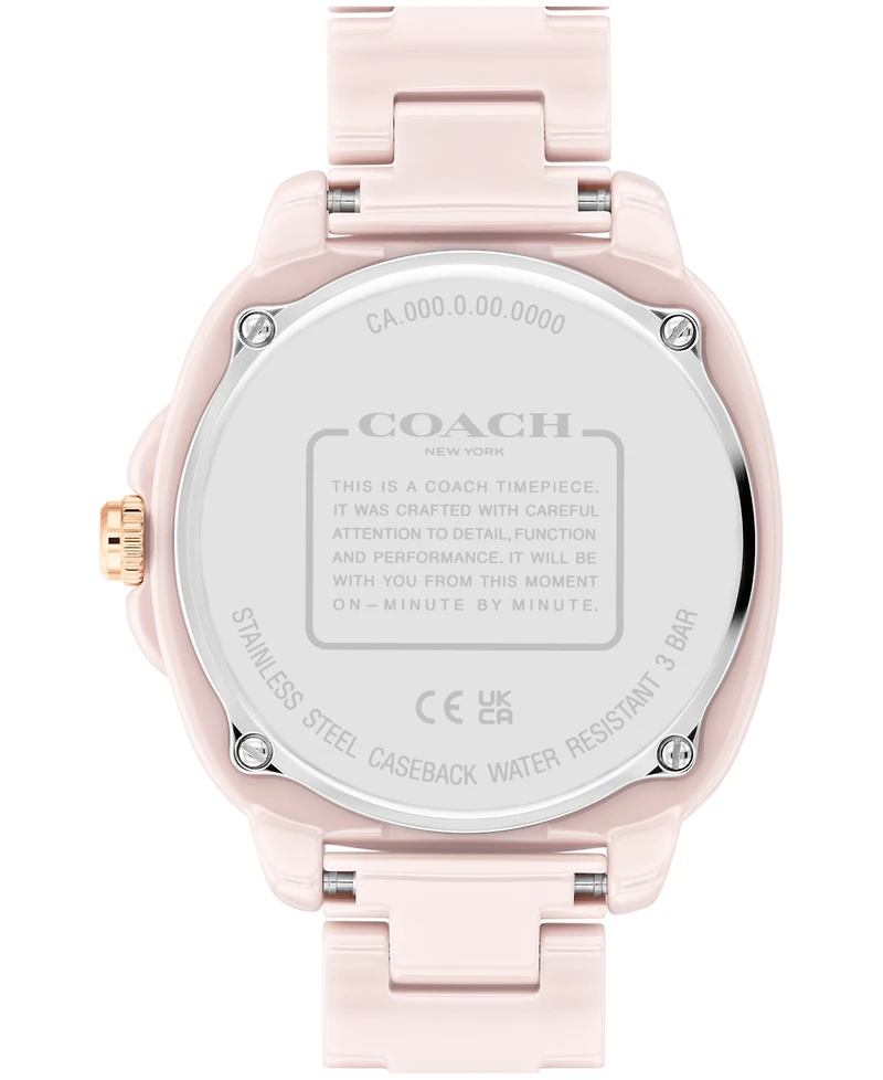 Coach Women's Kitt Blush Ceramic Bracelet Watch 38mm