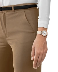 Tissot Women's Swiss Odaci-t Cream Leather Strap Watch 33mm