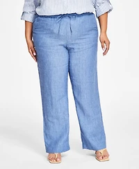 Charter Club Plus 100% Linen Pants, Exclusively at Macy's