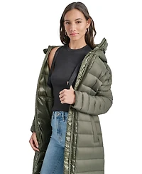 Dkny Jeans Women's Down Quilted Hooded Puffer Coat