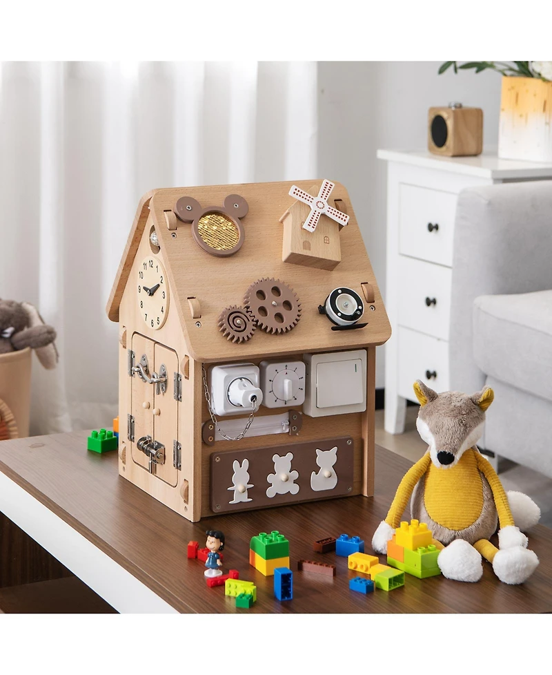 Inolait Multi-purpose Busy House with Sensory Games and Interior Storage Space