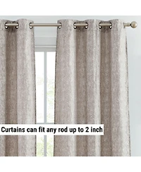 Hlc.me Avalon Jacquard Slub Texture - Privacy Curtains with Grommet Lightweight Window Curtain Panels, Set of 2